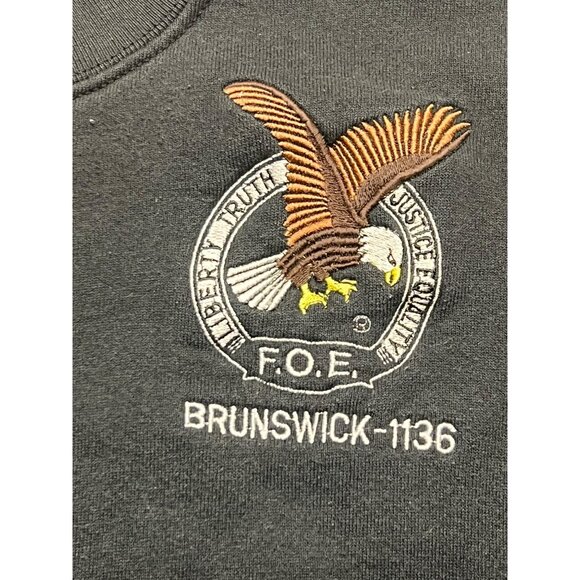 Vintage 90's Brunswick MD Fraternal Order Of Eagles Black Sweatshirt XXL - Picture 3 of 7
